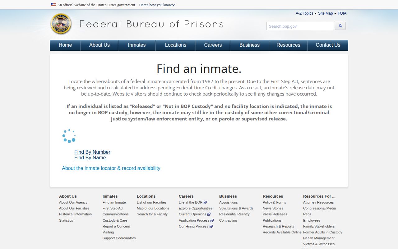 Federal Prison Camp Pensacola BOP release search