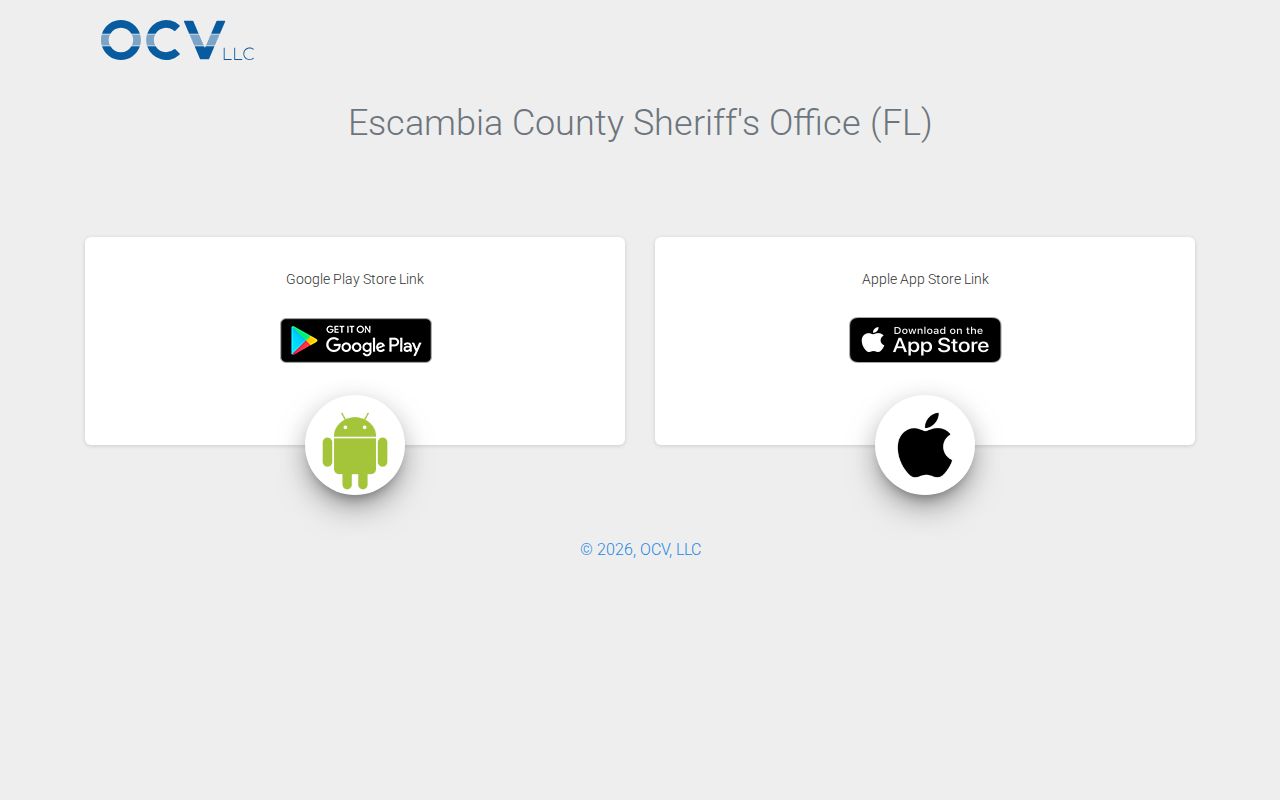 Escambia County sheriff app without an advertised release search