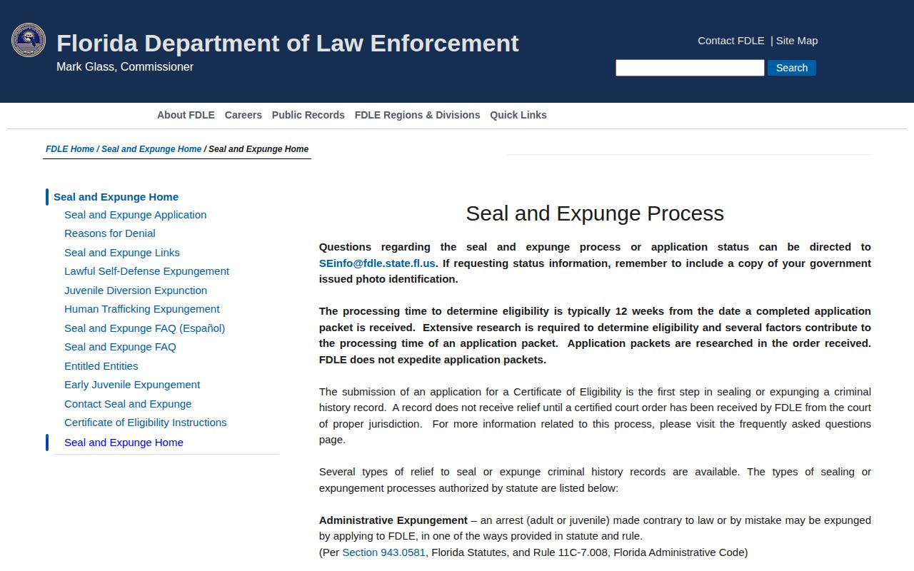 Florida sealing process for Escambia County released inmate mugshots